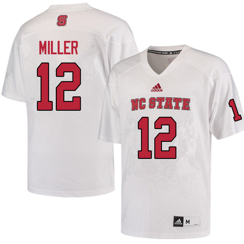 Men #12 Brock Miller NC State Wolfpack College Football Jerseys Sale-White